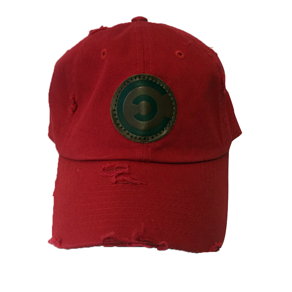 Red Distressed Dad Cap